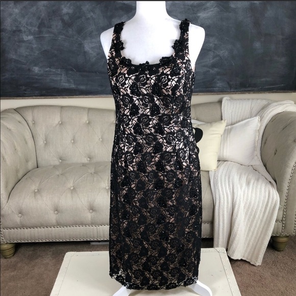 JS Boutique Dresses & Skirts - JS Boutique Black Beaded Lace Formal Dress size 12
